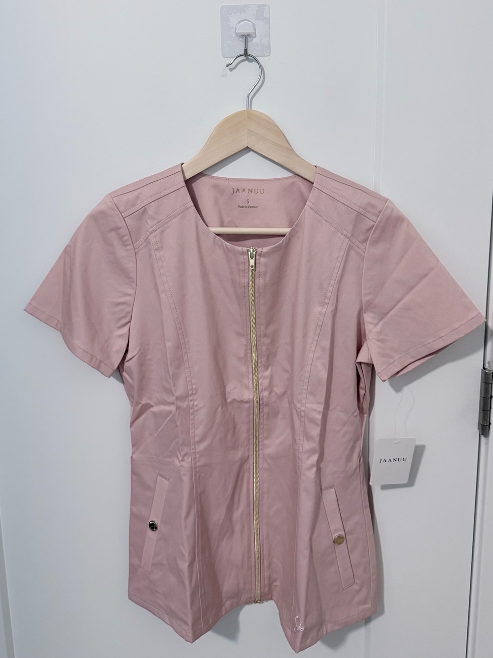 Women's blush pink scrub top